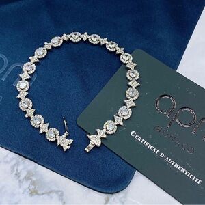 Women's APM Monaco Silver-Tone Paved Star & Round Stone Bracelet
